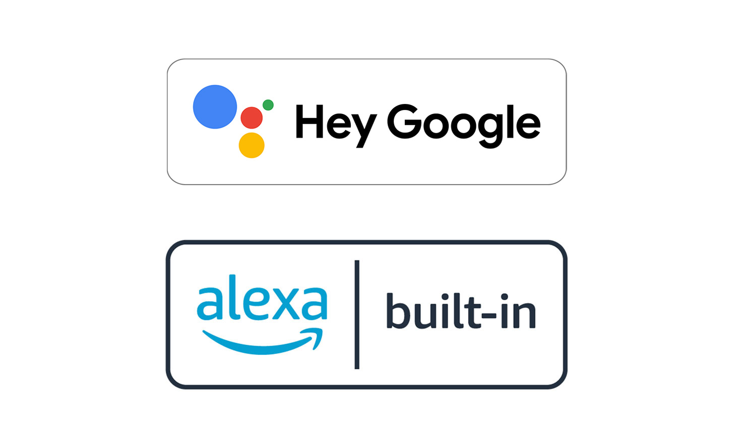 Los logotipos de OK Google y Alexa | Incorporados.