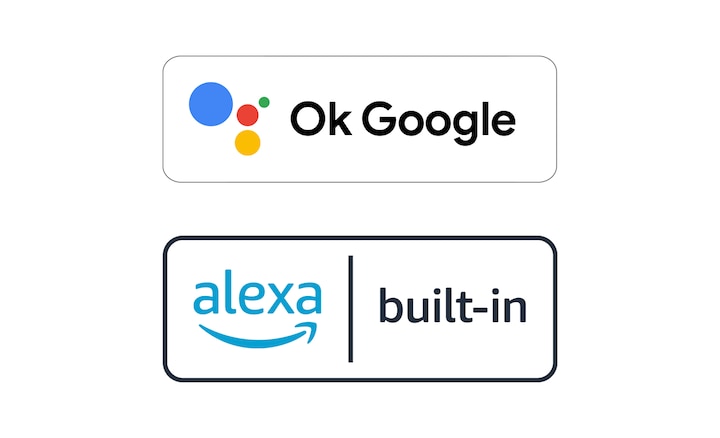 Logotipos de OK Google y Alexa Built-in